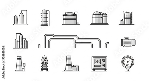 Industrial plant equipment and machinery for oil and gas production.