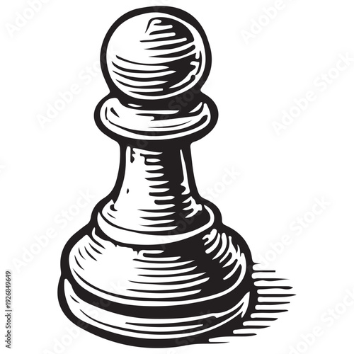 Vintage Chess Pawn Illustration for Board Game Pieces