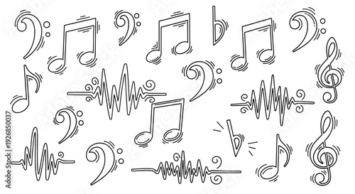 Collection of various music notes and symbols