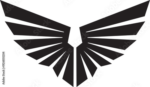 Abstract spread wings heraldic vector symbol