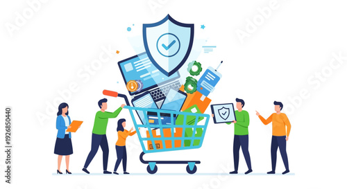 Secure E-commerce Shopping Experience: Digital Protection, Customer Trust, and Data Security with Modern Devices