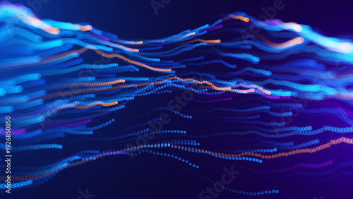 High Speed Light Particles Internet Data Cloud Technology Background. Digital Road Fast Speed Internet Broadband Data Flow Concept. Business Tech Innovation Presentation Bg. Vector Illustration.