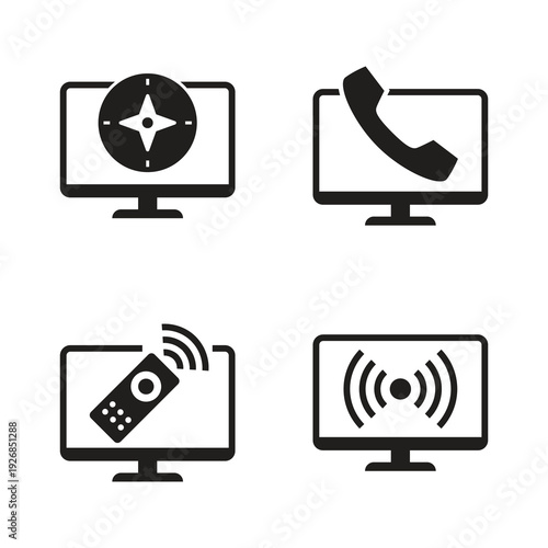 Pack of media connection screens with target and remote