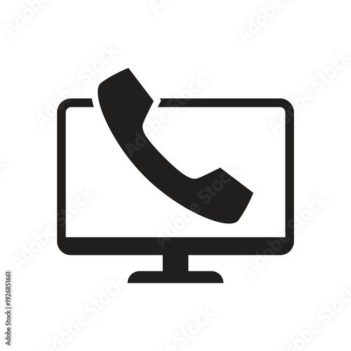 Filled monitor screen showing angled phone receiver