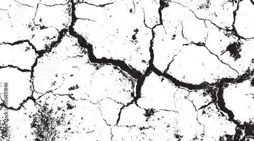 cracked grunge, ground distress texture, damage texture. old black and white wall background crack vector, grunge texture. black and white dust and cracked concrete wall Texture pattern design element