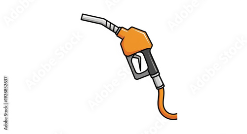 Illustration of a fuel pump nozzle, ready to dispense gasoline or diesel.