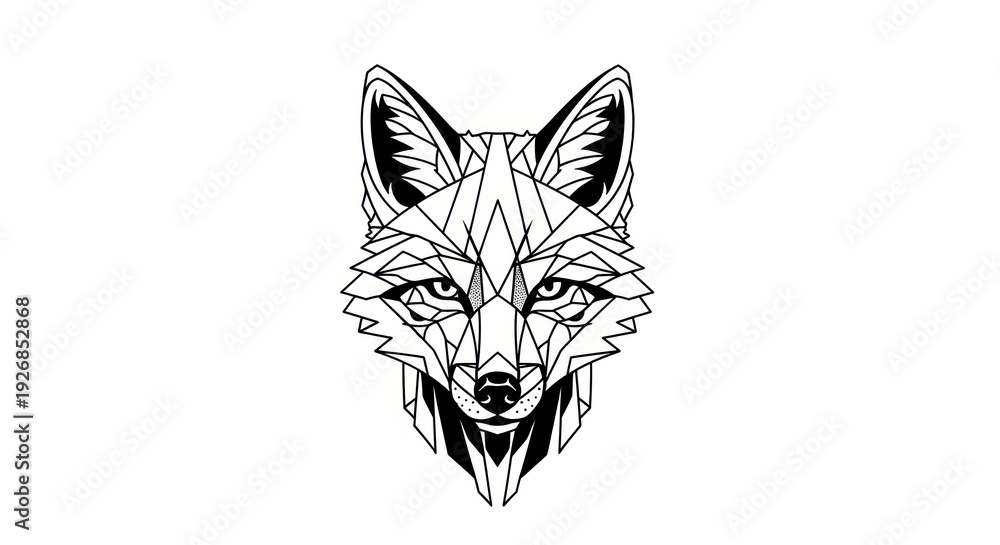 Fototapeta premium Geometric Wolf Head Illustration Design.