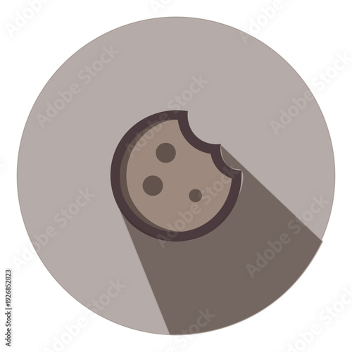 Vector of Chocolate chip cookie icon With Circle Flat