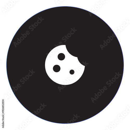 Vector of Cookie icon For Social Web_Circle Glyph Icon