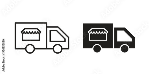 Food truck icon. Perfect for app and web interfaces, marketing, etc.