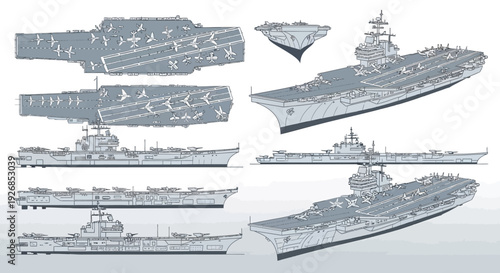 Aircraft Carrier Ship Naval Vessel Fleet.