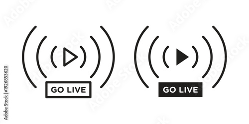 Go live icon. Perfect for app and web interfaces, marketing, etc.