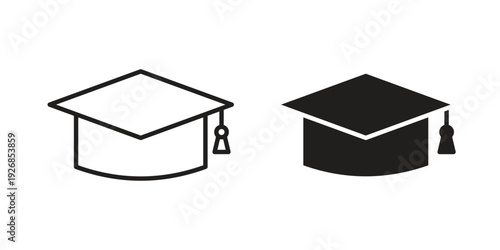 Graduation cap icon. Perfect for app and web interfaces, marketing, etc.