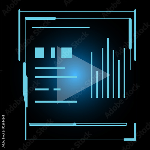 abstract technology futuristic concept HUD interface hologram elements of digital data and circle percent vitality innovation on blue color background