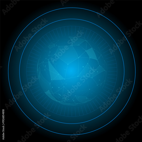 abstract technology futuristic concept HUD interface hologram elements of digital data and circle percent vitality innovation on blue color background