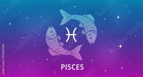 Pisces Zodiac Sign with Two Fish Symbolizing the Constellation.
