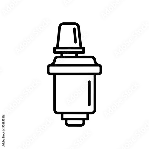 Clean and minimalist car seatbelt buckle icon in black and gray, perfect for safety, transportation, and automotive design projects.