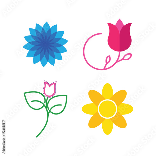 Plumeria flower lotus beauty logo