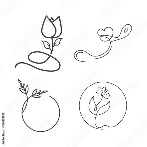 Plumeria flower lotus beauty logo