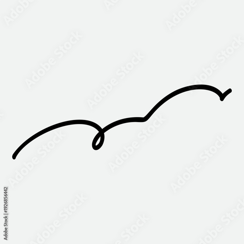 Calligraphy collection of wavy swoosh. Hand drawn swash, emphasis, line shape. Typographic extension simple stroke underline decoration for text, logo. Minimalist letter tail isolated element