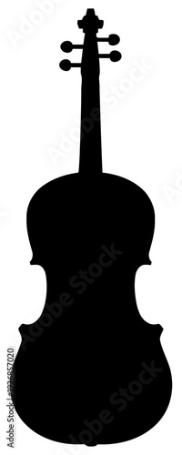 Violin silhouette black classical music instrument isolated transparent background