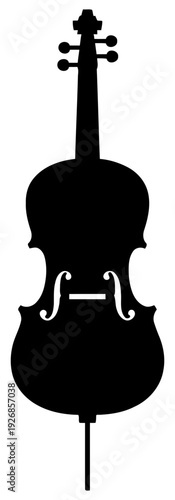 Viola silhouette black classical string instrument isolated transparent background