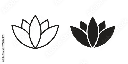 Lotus icon. Perfect for app and web interfaces, marketing, etc.