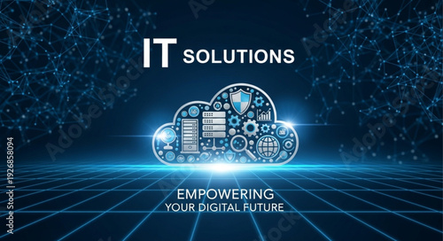 Digital Cloud Computing IT Solutions Technology Network.