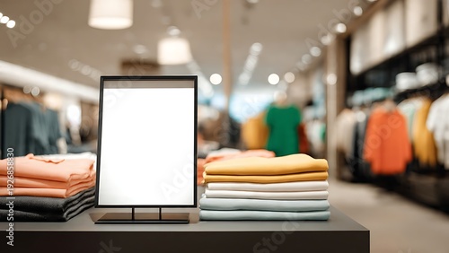 Clothing Store Display with Blank Screen.