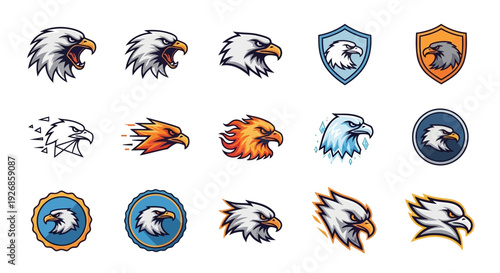 Collection of Eagle Head Logos and Emblems.
