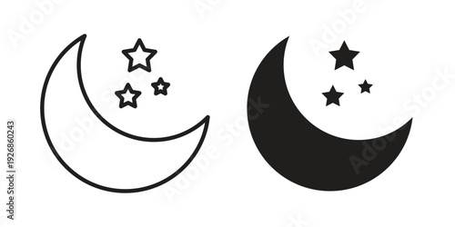 Night icon. Perfect for app and web interfaces, marketing, etc.