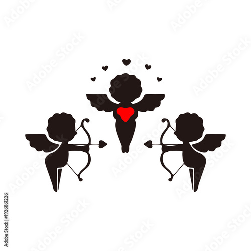 icon little angel silhuete vektor