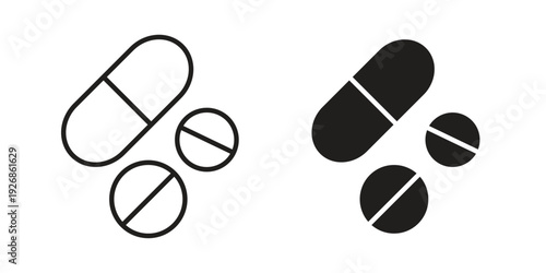 Painkiller pills icon. Perfect for app and web interfaces, marketing, etc.
