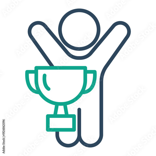 Winner icon. Line icon style. Icon related to success. success elements vector illustration. Transparent background