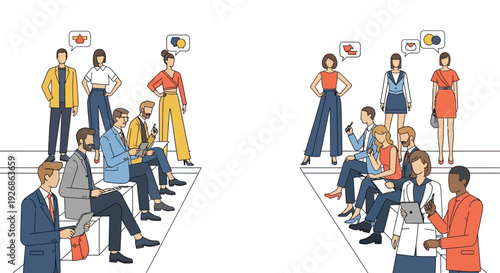 Diverse group of people engaged in a lively discussion.