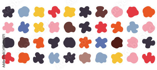 Colorful organic blobs and shapes pattern background