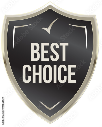 Best Choice Shield Label Badge Vector for Quality Badges, Guarantee Labels, Award Certification & Trust Seals