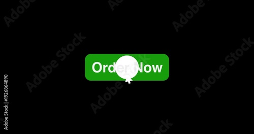 Button Click or press order now button on transparent background. Click on order now button with arrow cursor
