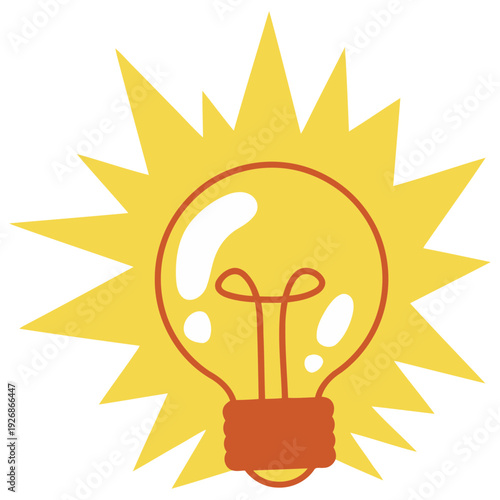 Light bulb illustration creative idea concept isolated on transparent background