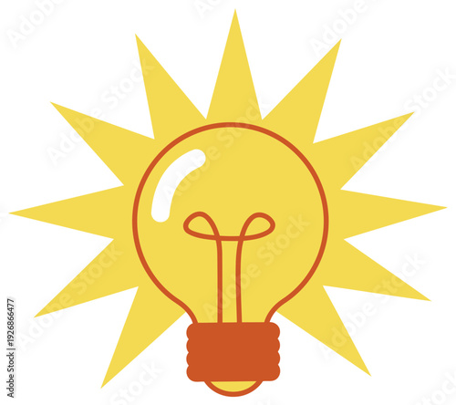 Light bulb icon creative idea symbol isolated on transparent background
