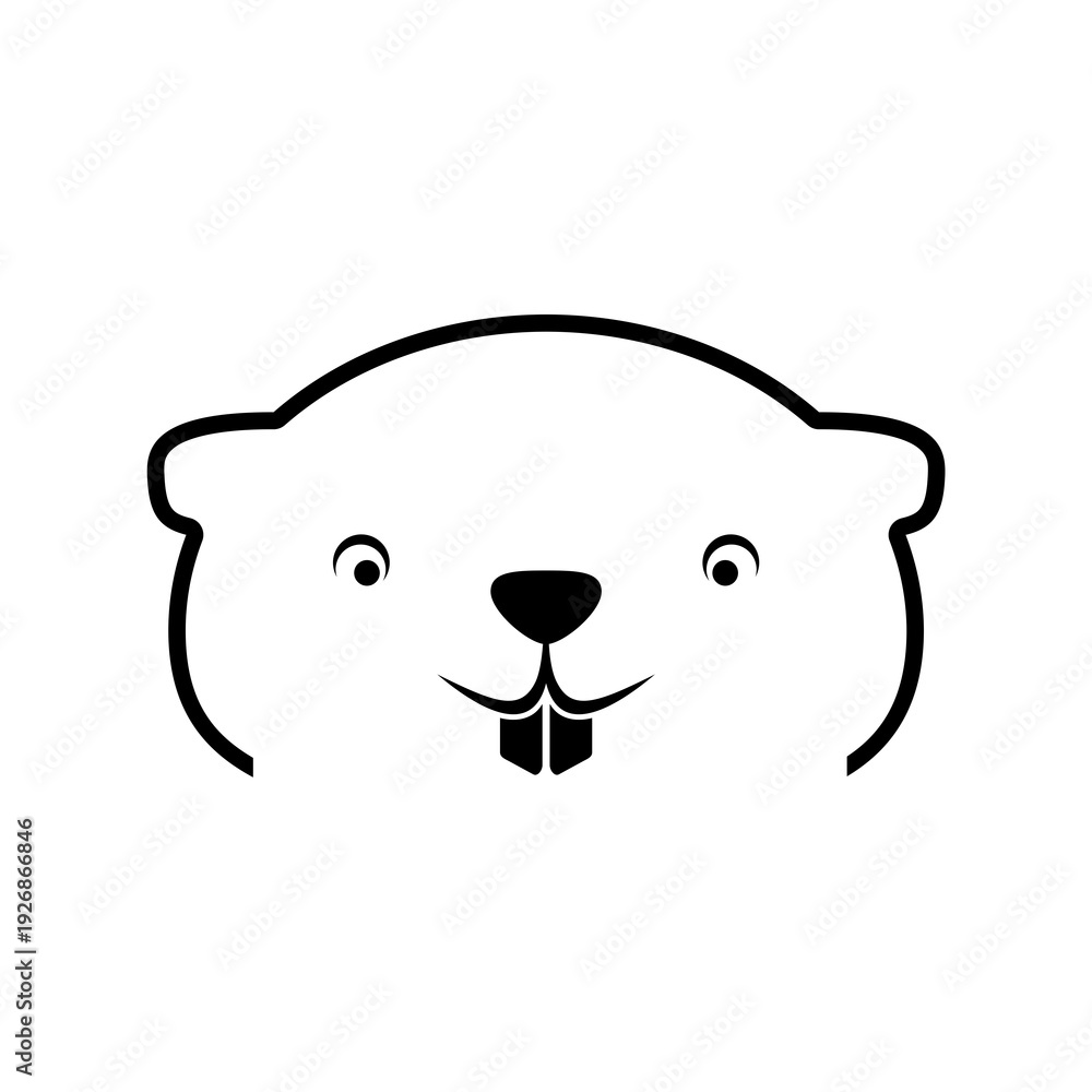 Fototapeta premium Beaver head logo icon isolated on white background