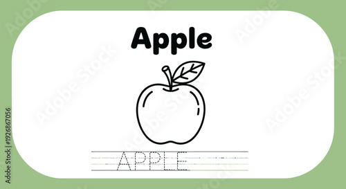 Apple Coloring Page for Kids Education