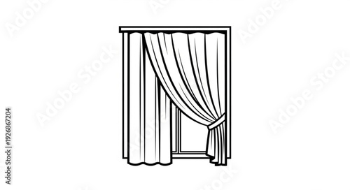Elegant window treatment featuring flowing curtains and a decorative tie-back design for a stylish interior.