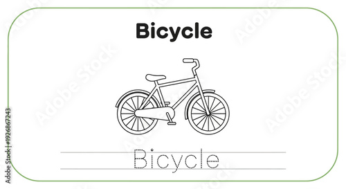 Bicycle coloring page for kids. Bike outline vector