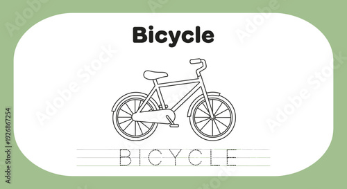 Bicycle coloring page for kids. Bike outline.