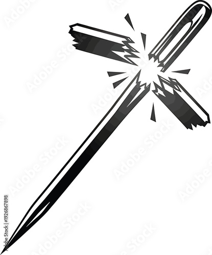 Pencil Crossing Out with Explosion