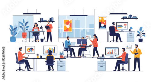 Wallpaper Mural Diverse team collaborating in a modern office environment. Torontodigital.ca