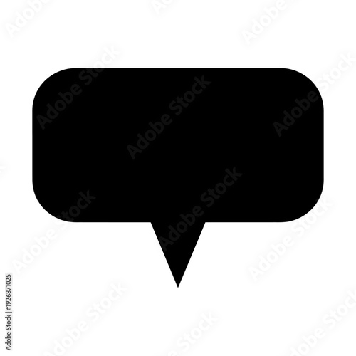Blank black speech bubble icon with rounded corners