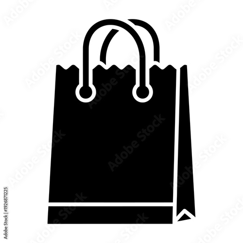 Shopping bag icon silhouette vector illustration for retail and commerce