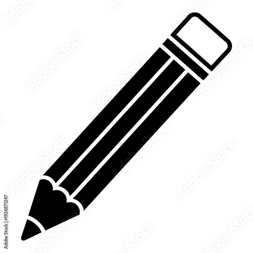 Pencil Icon Vector Silhouette Illustration for Writing and Education Design